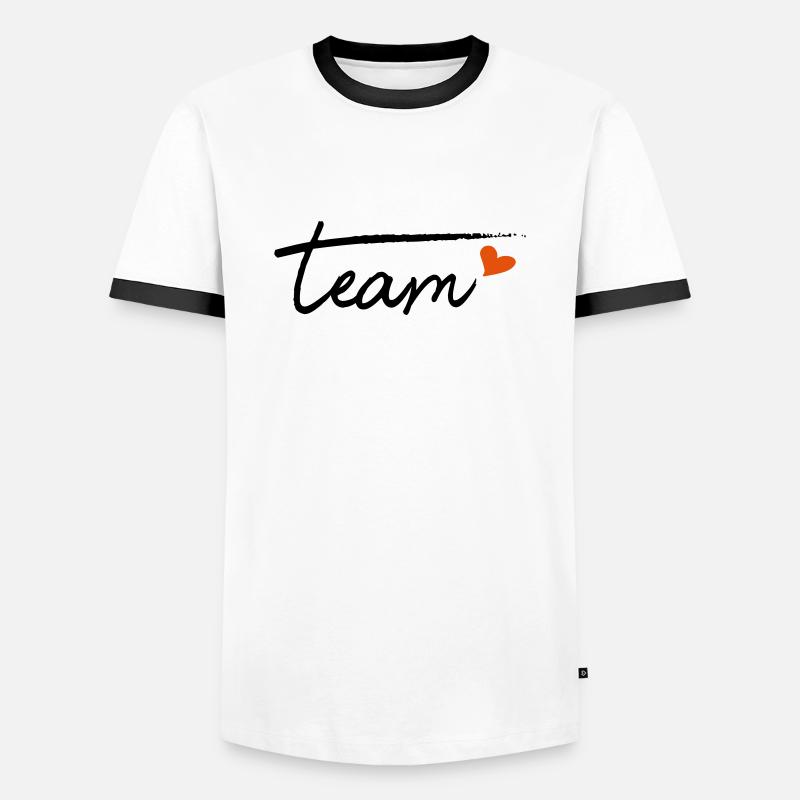Team - Männer Kontrast-T-Shirt - Weiß/Schwarz