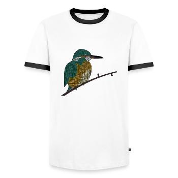 Eisvogel - Männer Kontrast-T-Shirt - Weiß/Schwarz - Vorne - AI Model Female 172 light (172cm) & AI Model Male 178 dark (178cm)