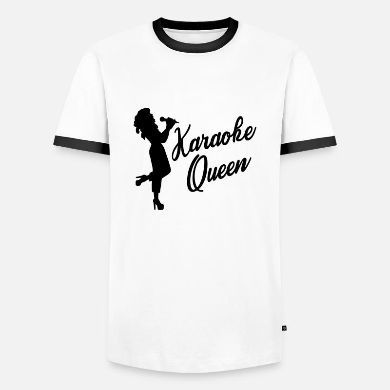 Karaoke Queen - Männer Kontrast-T-Shirt - Weiß/Schwarz