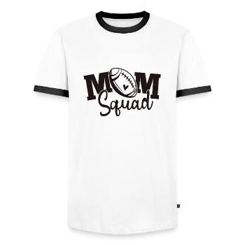 B Football Mom Squad - Männer Kontrast-T-Shirt - Weiß/Schwarz - Vorne - AI Model Female 172 light (172cm) & AI Model Male 178 dark (178cm)