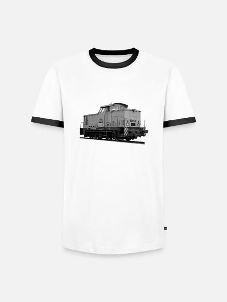 V 60 Diesellokomotiv Rangerlokomotiv Reichsbahn DDR - Herre kontrast-T-shirt - hvid/sort