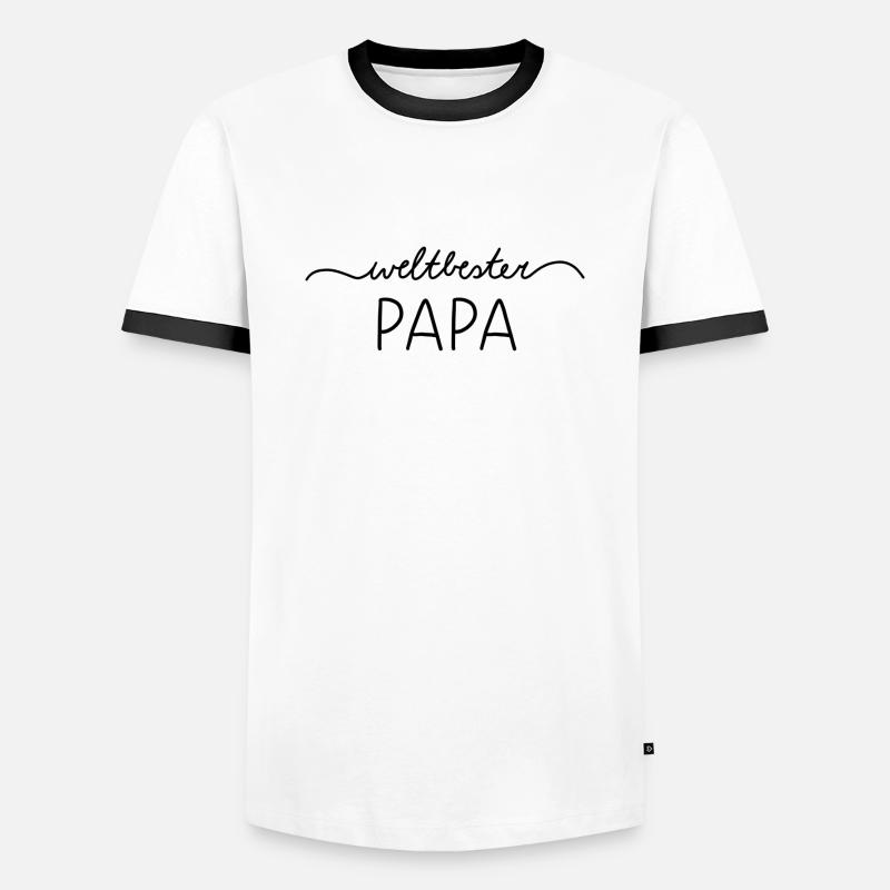 Weltbester Papa - Männer Kontrast-T-Shirt - Weiß/Schwarz
