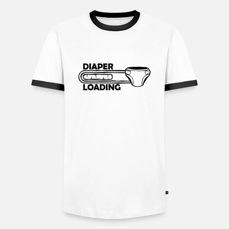Windel Diaper Loading - Männer Kontrast-T-Shirt - Weiß/Schwarz
