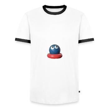 Freitag - Männer Kontrast-T-Shirt - Weiß/Schwarz - Vorne - AI Model Female 172 light (172cm) & AI Model Male 178 dark (178cm)