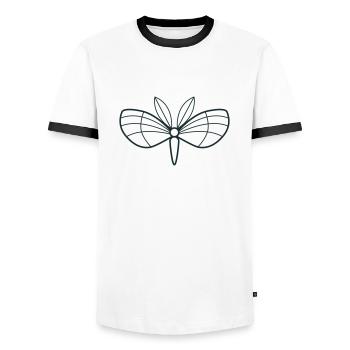 moth with cute stunning wings - Men's Ringer Shirt - white/black - Front - AI Model Female 172 light (172cm) & AI Model Male 178 dark (178cm)