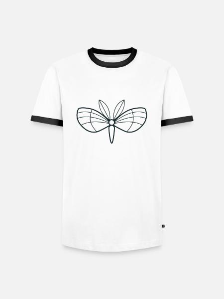 moth with cute stunning wings - Men's Ringer Shirt - white/black