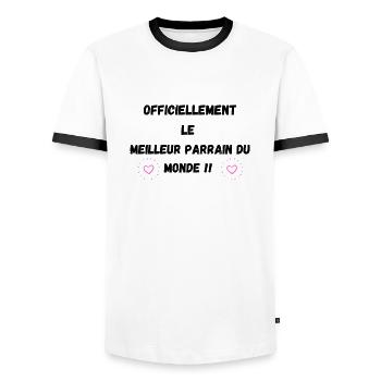 Meilleur parrain du monde - T-shirt contrasté Homme - blanc/noir - Devant - AI Model Female 172 light (172cm) & AI Model Male 178 dark (178cm)