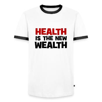 Gesundheit - Männer Kontrast-T-Shirt - Weiß/Schwarz - Vorne - AI Model Female 172 light (172cm) & AI Model Male 178 dark (178cm)