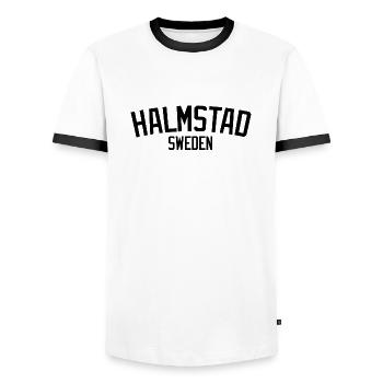 Halmstad - Men's Ringer Shirt - white/black - Front - AI Model Female 172 light (172cm) & AI Model Male 178 dark (178cm)