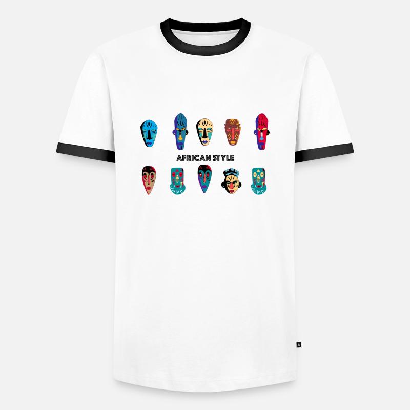 Afrika - Männer Kontrast-T-Shirt - Weiß/Schwarz