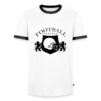 football helmet - Männer Kontrast-T-Shirt - Weiß/Schwarz - Vorne - AI Model Female 172 light (172cm) & AI Model Male 178 dark (178cm)