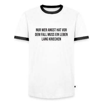 Fall Angst Furcht Erfolg Schaffen - Sprüche - Männer Kontrast-T-Shirt - Weiß/Schwarz - Vorne - AI Model Female 172 light (172cm) & AI Model Male 178 dark (178cm)
