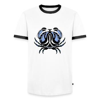 Krebs - Männer Kontrast-T-Shirt - Weiß/Schwarz - Vorne - AI Model Female 172 light (172cm) & AI Model Male 178 dark (178cm)