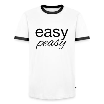 easy peasy - Männer Kontrast-T-Shirt - Weiß/Schwarz - Vorne - AI Model Female 172 light (172cm) & AI Model Male 178 dark (178cm)