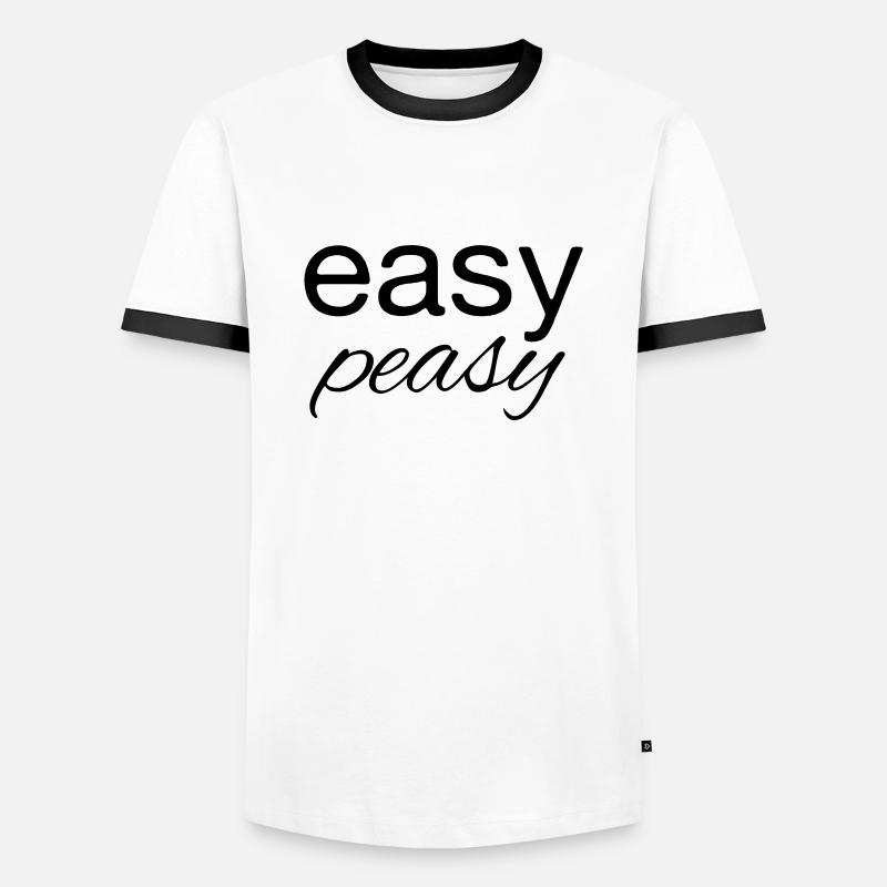 Easy Peasy - Men's Ringer Shirt - white/black