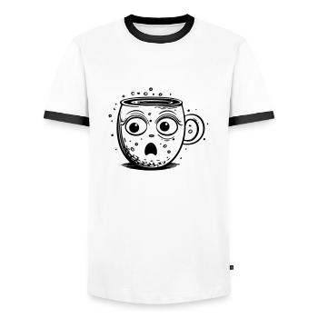 Shock Cup - Men's Ringer Shirt - white/black - Front - AI Model Female 172 light (172cm) & AI Model Male 178 dark (178cm)