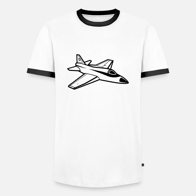 Fighter jet - Men's Ringer Shirt - white/black