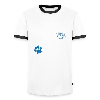 Scheiss auf den Prinzen, ich nehme den Chorkie! - Männer Kontrast-T-Shirt - Weiß/Schwarz - Vorne - AI Model Female 172 light (172cm) & AI Model Male 178 dark (178cm)