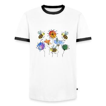 Bienen - Männer Kontrast-T-Shirt - Weiß/Schwarz - Vorne - AI Model Female 172 light (172cm) & AI Model Male 178 dark (178cm)
