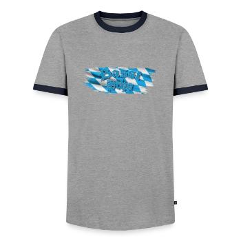 Basst scho - Männer Kontrast-T-Shirt - Grau/Navy  - Vorne - AI Model Female 172 light (172cm) & AI Model Male 178 light (178cm)