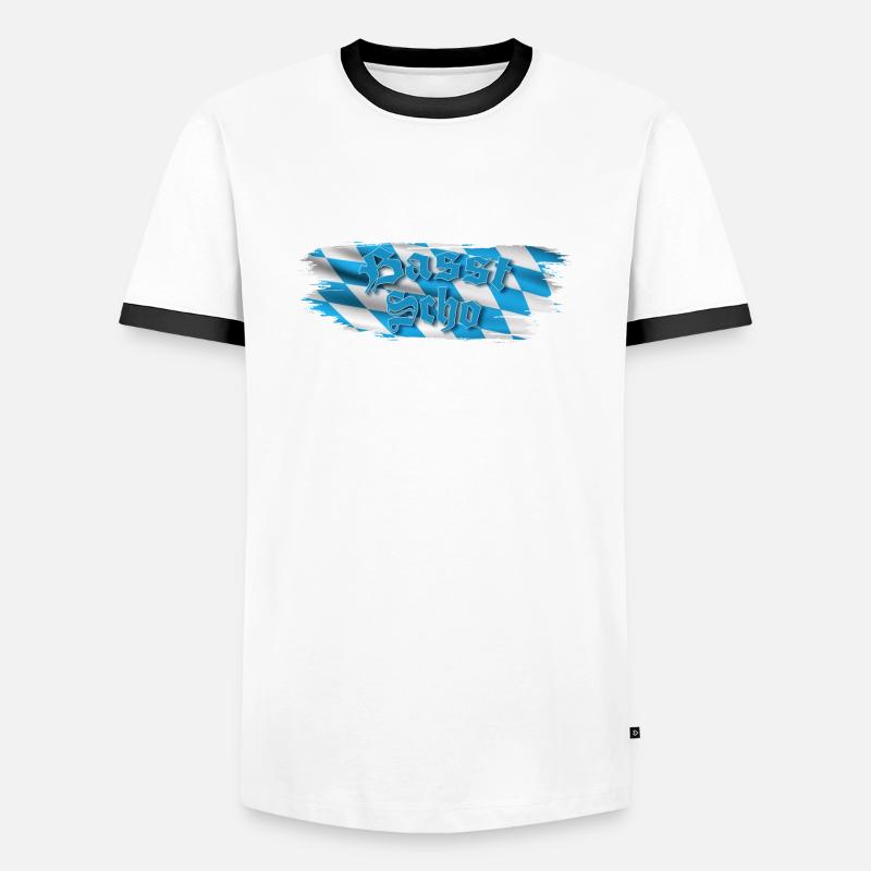 Basst scho - Männer Kontrast-T-Shirt - Weiß/Schwarz