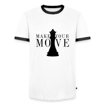 Chess make your move game strategy vintage - Men's Ringer Shirt - white/black - Front - AI Model Female 172 light (172cm) & AI Model Male 178 dark (178cm)