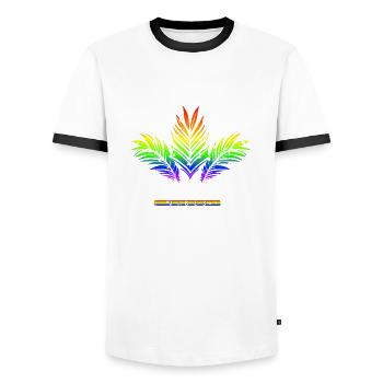 Summer Vibes pride rainbow flag LGBT - Men's Ringer Shirt - white/black - Front - AI Model Female 172 light (172cm) & AI Model Male 178 dark (178cm)
