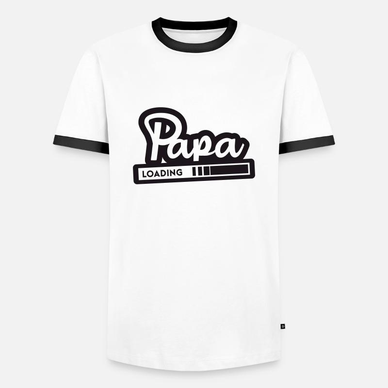 Papa loading - Männer Kontrast-T-Shirt - Weiß/Schwarz