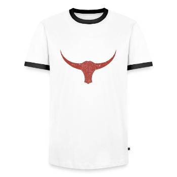 Buffalo - Men's Ringer Shirt - white/black - Front - AI Model Female 172 light (172cm) & AI Model Male 178 dark (178cm)