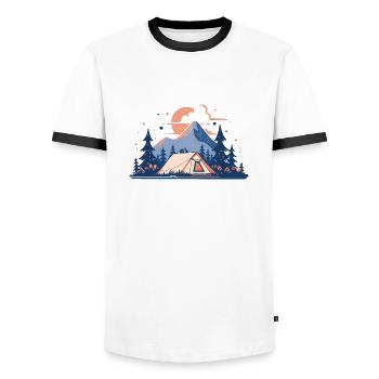 Désert simple - T-shirt contrasté Homme - blanc/noir - Devant - AI Model Female 172 light (172cm) & AI Model Male 178 dark (178cm)