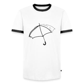 Umbrella Sketch - Men's Ringer Shirt - white/black - Front - AI Model Female 172 light (172cm) & AI Model Male 178 dark (178cm)