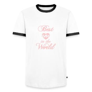 Best Grandma In The World Herz Beste Oma Der Welt - Männer Kontrast-T-Shirt - Weiß/Schwarz - Vorne - AI Model Female 172 light (172cm) & AI Model Male 178 dark (178cm)