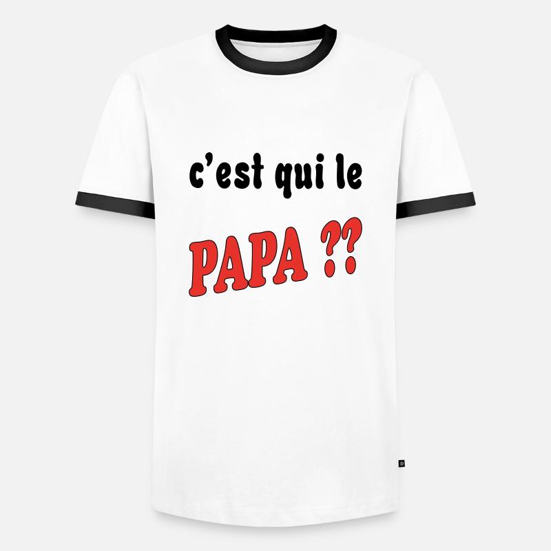 Wer ist der Vater? - Männer Kontrast-T-Shirt - Weiß/Schwarz