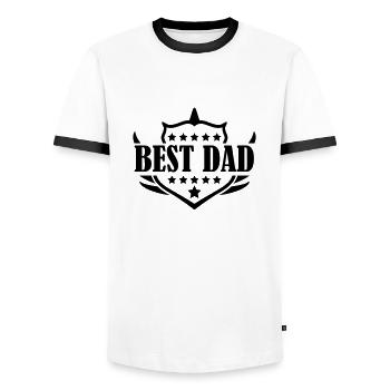 best dad - Männer Kontrast-T-Shirt - Weiß/Schwarz - Vorne - AI Model Female 172 light (172cm) & AI Model Male 178 dark (178cm)