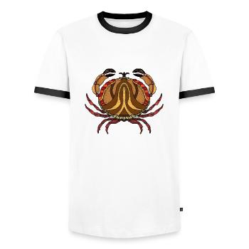 Krebs - Männer Kontrast-T-Shirt - Weiß/Schwarz - Vorne - AI Model Female 172 light (172cm) & AI Model Male 178 dark (178cm)