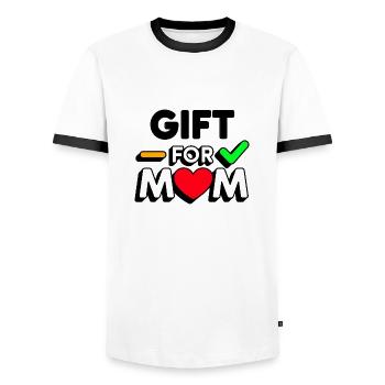Valentine's Day Gift for Mom happy Valentine's Day - T-shirt contrasté Homme - blanc/noir - Devant - AI Model Female 172 light (172cm) & AI Model Male 178 dark (178cm)