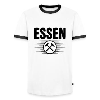 Essen Glueck auf Bergbau - Männer Kontrast-T-Shirt - Weiß/Schwarz - Vorne - AI Model Female 172 light (172cm) & AI Model Male 178 dark (178cm)