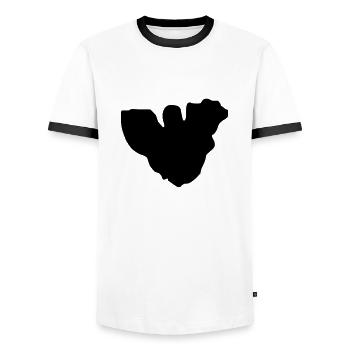 MOOREA - Men's Ringer Shirt - white/black - Front - AI Model Female 172 light (172cm) & AI Model Male 178 dark (178cm)