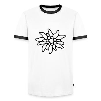 Edelweiss - Männer Kontrast-T-Shirt - Weiß/Schwarz - Vorne - AI Model Female 172 light (172cm) & AI Model Male 178 dark (178cm)