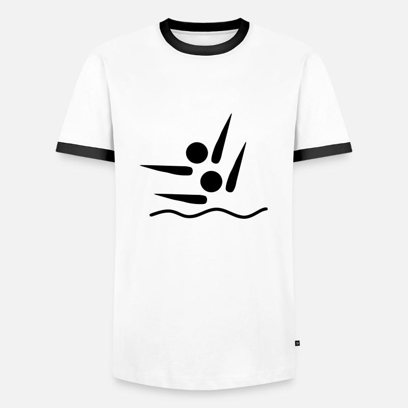 synchronized swimming - Men's Ringer Shirt - white/black