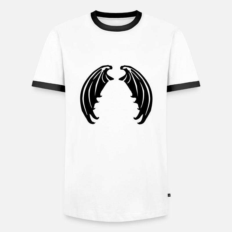 Flügel von Vampiren oder Teufelchen - Männer Kontrast-T-Shirt - Weiß/Schwarz
