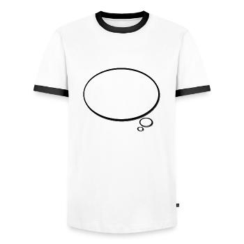 sprechblase - Männer Kontrast-T-Shirt - Weiß/Schwarz - Vorne - AI Model Female 172 light (172cm) & AI Model Male 178 dark (178cm)