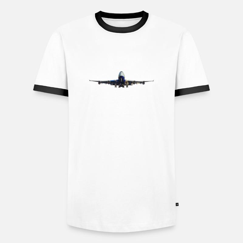 plane - Men's Ringer Shirt - white/black