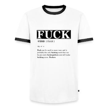 baise putain baiseur baise faak - T-shirt contrasté Homme - blanc/noir - Devant - AI Model Female 172 light (172cm) & AI Model Male 178 dark (178cm)