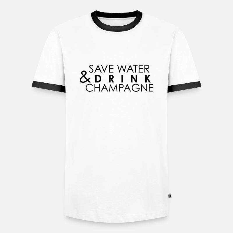 Save water drink - Men's Ringer Shirt - white/black