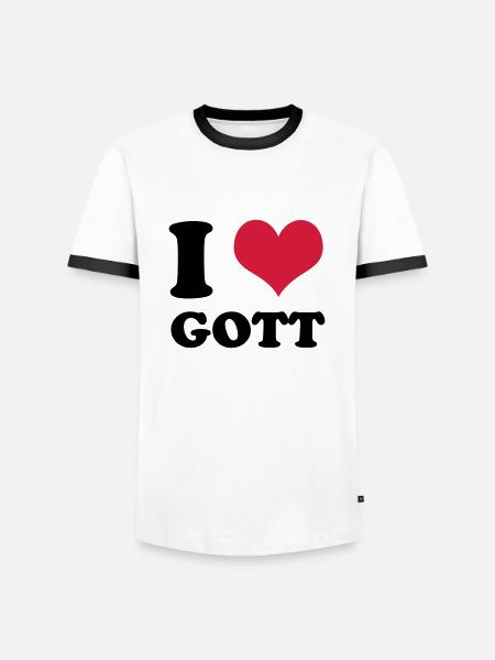 i love gott - Männer Kontrast-T-Shirt - Weiß/Schwarz