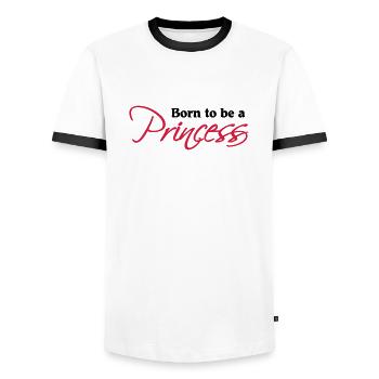 Born to be a Princess - T-shirt contrasté Homme - blanc/noir - Devant - AI Model Female 172 light (172cm) & AI Model Male 178 dark (178cm)