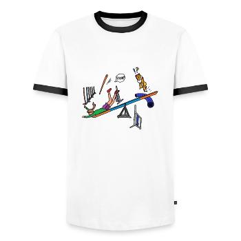 Geschicklichkeit - Männer Kontrast-T-Shirt - Weiß/Schwarz - Vorne - AI Model Female 172 light (172cm) & AI Model Male 178 dark (178cm)