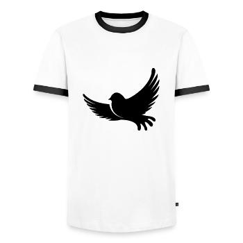 vogel - T-shirt contrasté Homme - blanc/noir - Devant - AI Model Female 172 light (172cm) & AI Model Male 178 dark (178cm)