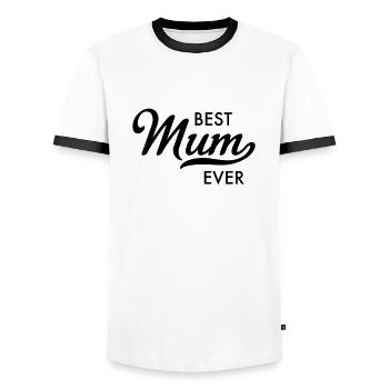Mutter - Männer Kontrast-T-Shirt - Weiß/Schwarz - Vorne - AI Model Female 172 light (172cm) & AI Model Male 178 dark (178cm)